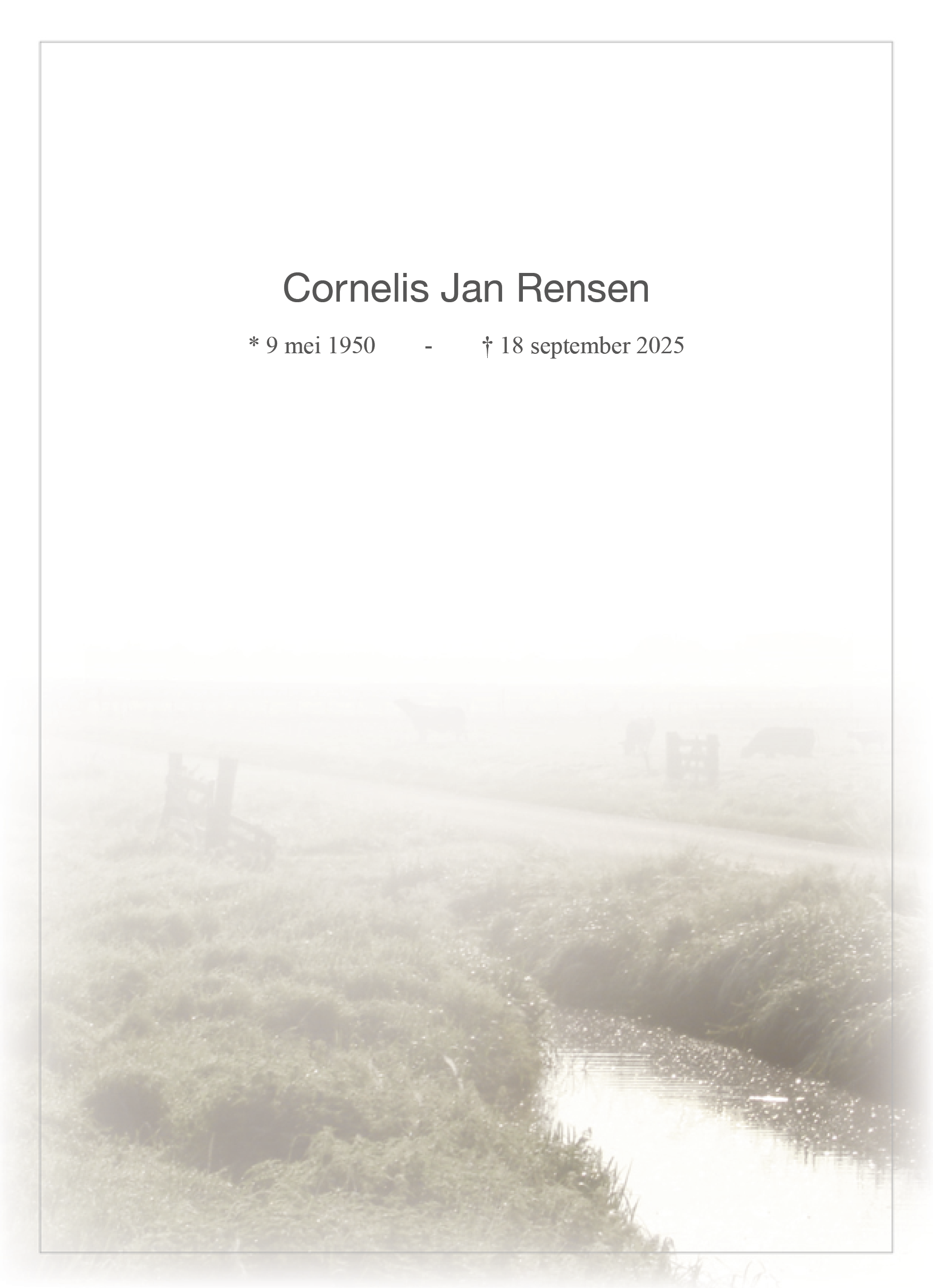  Rouwkaart dhr. C.J. Rensen