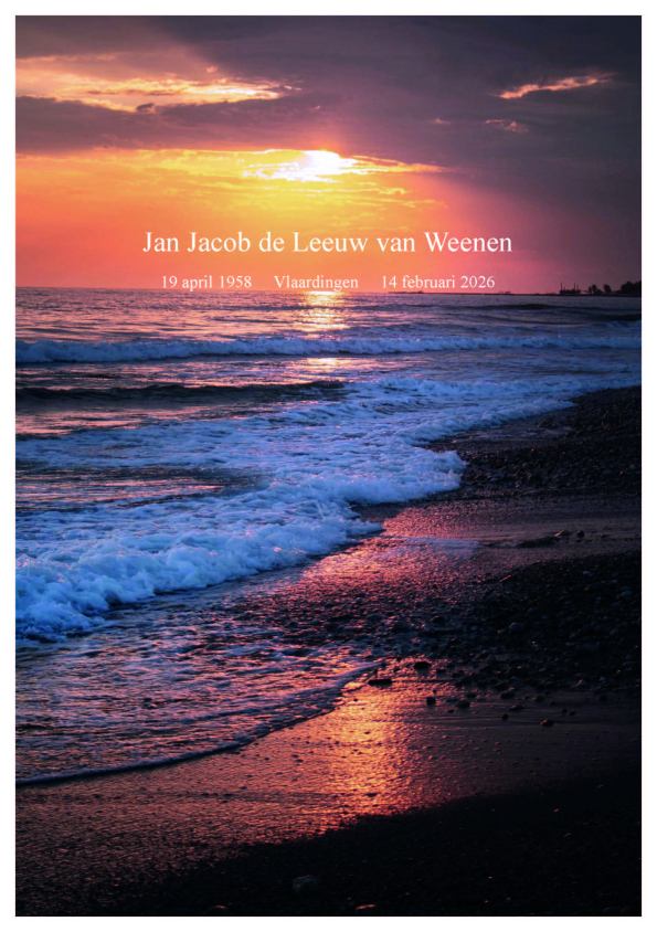  Rouwkaart Jan Jacob de Leeuw van Weenen